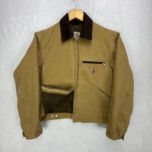 Carhartt Detroit Jacket Blanket Lined Mens Small J97 CML Camel Brown EUC